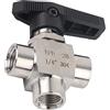 Eujgoov Valvola a Sfera a 3 Vie in Acciaio Inossidabile 304 Filettatura Femmina BSPP per Controllo del Flusso del Tubo del Carburante del Gasolio Dell'acqua(BSPP 1/4in)