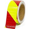 XFXIA Nastro Riflettente Rosso e Giallo 20 m x 5 cm Impermeabile Nastro Catarifrangente Adesivo Autoadesivo Nastro Di Sicurezza, per Veicoli Auto Rimorchi Esterni