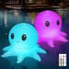 Qoolife Luci solari galleggianti per piscina, con telecomando e palline gonfiabili colorate (polpo - 2 pezzi)