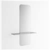 ARHome Specchiera Sagomata con Mensola Modern, 130 x 80 x 19 cm, Grigio Chiaro (Prodotto in Italia)