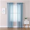 MIULEE Tende 2 Pannelli Trasparenti in Voile con Passanti Morbidi Finestre per Camera da Letto e Soggiorno 140x260cm Blu Acciaio