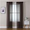 MIULEE Tende 2 Pannelli Trasparenti in Voile con Passanti Morbidi Finestre per Camera da Letto e Soggiorno 140x260cm Castagno