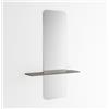 ARHome Specchiera Sagomata con Mensola Modern, 130 x 80 x 19 cm, Frassino Rustico, Prodotto in Italia