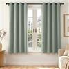 Deconovo Tende Oscuranti per Interni con Occhielli, 2 Pannelli 140x160 cm, Tende Termiche Isolanti per Camera da Letto e Soggiorno, Drappeggio Morbido ed Elegante, Verde Eucalipto
