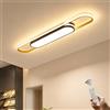 Oninio Plafoniera LED 110cm Dimmerabile con Telecomando 48W Lampada da Soffitto Moderna Ovale Lineare con Funzione Memoria per Soggiorno, Sala da Pranzo, Cucina