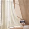 Topfinel Tende per Interni Voile in Lino Semitrasparenti per Soggirono Tende Cmera da Letto con Occhielli Moderne per Finestra per Porte Balcone Adatte 140x240 cm Giallo Crema 2 Pezzi