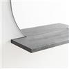 ARHome Specchio Tondo con Mensola, 60 x 60 x 22 cm, Cemento Scuro, Specchiera con mensola, Made in Italy