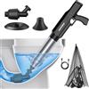 AMPFORCE Sturalavandini Elettrico ad Aria Compressa, Pistola Alta Pressione per WC e Bagno, Pompa Sturatore Potente Sblocca Tubi e Scarichi (Inchiostro)