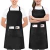Utopia Kitchen 2 Pezzi Grembiule cucina per uomini e donne - regolabile 2 tasche Cuoco Grembiule con nastri lunghi per barbecue, ristoranti, caffetterie e giardinaggio, Nero