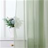 MIULEE Tende 2 Pannelli Trasparenti in Voile con Passanti Morbidi Finestre per Camera da Letto e Soggiorno 140X160 CM Verde