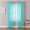 MIULEE Tende 2 Pannelli Trasparenti in Voile Con Passanti Morbidi Finestre per Camera da Letto e Soggiorno 140x175cm Turchesse