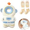 Bambebe Protezione Testa per Neonato Morbido Cuscino Anticaduta Bambino Proteggi Testa Bambini Regolabile Zaino Salva Testa Neonati Caschetto Primi Passi Zainetto Anticaduta Bambini(Astronauta)