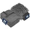 flintronic 5 Pezzi Kit Pulizia Auto, con 3 Pezzi Panno Microfibra Auto e 2 PCS Guanto Lavaggio, 600 GSM Panno e Guanti morbidi a doppia faccia, Senza Graffi per Cura Moto