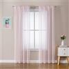 MIULEE Tende 2 Pannelli Trasparenti in Voile Con Passanti Morbidi Finestre per Camera da Letto e Soggiorno 140x260cm Rosa Chiaro