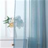 MIULEE Tende 2 Pannelli Trasparenti in Voile con Passanti Morbidi Finestre per Camera da Letto e Soggiorno 140X160 CM Blu Acciaio