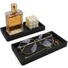 BLESWIN 2PCS Vassoio da bagno 20x10cm, dispenser sapone rettangolare, portaoggetti per lavello cucina in silicone, antiscivolo e facile da pulire, adatto per profumi, candele, gioielli, sapone(Nero)