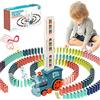 Noaideoi Domino Train Toy Set per Bambini, Automatici Domino Blocchi di Costruire e Impilare Giocattoli Creativi per Bambini Giochi Precoce Natale Regalo di Compleanno Ragazzi Ragazze età 3-12(Ciano)