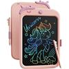 Kikapabi Lavagna LCD giocattolo unicorno per bambini, 10 pollici, blocco da disegno con funzione di blocco, portatile, regalo educativo per bambini da 3, 4, 5, 6, 7 anni (Rosa)