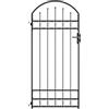 vidaXL Cancello Recinzione ASSEN ad Arco Robusto Durevole Privacy con Pali Serratura e Chiavi Ingresso Pedonale in Acciaio 89x200 cm Nero