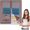 GOUZOO Zanzariera Magnetica Finestra 50 x 200 cm, Tenda Anti Zanzare, Easy to Install per Tutte Le Taglie Finestra o Porte, Marrone