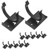 EXCEART Clip per Battiscopa da Cucina per Mobile, Plastico Nero, 12 Set