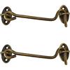 HEVSTIL Confezione da 2 ganci resistenti in ottone massiccio per la privacy, chiusura facile per cancelli scorrevoli, finestre da 10,2 cm, bronzo