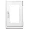 Framex Finestra Seminterrata Piccola in PVC Bianco, Larghezza x Altezza 50 x 70 cm (500 x 700 mm), Doppi Vetri (32 mm), Anta-Ribalta, Girevole DIN Destra - Premium