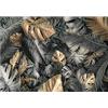 WallArena Carta Da Parati Fotografica Foglie Nero e Oro Monstera Tropicali - Include Colla - Moderna Design Carta per Pareti Soggiorno Camera Da Letto Sala Fotomurali In Tessuto Non Tessuto TNT (254x184 cm)