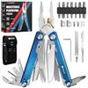 BIBURY Pinza Multiuso con Manico in Titanio Blu, Idee Regalo Uomo, Pinza Multifunzione in Acciaio Inox, Coltellino Multifunzione, Multitool con Fodero in Nylon per Campeggio, Escursionismo, Fai-da-te
