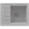 PRIMAGRAN Lavello da Cucina Tutto Grigio 55x44cm, Lavandino in Granito a 1 vasca + Sifone Classico, Lavabo da Cucina Incasso al Mobile 45cm - Copenhagen Easy S009