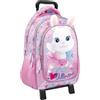 Clondo Julian Ross Ballerina Bunny Zaino 3D Trolley Staccabile Per La Scuola Elementare, Bambino e Bambina, Schienale e Spallacci Rinforzati, 33x15x43h