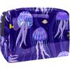 VAPOKF Beauty case da donna, con meduse di mare e pesci, borsa da viaggio grande in PVC per trucchi, pratica borsa organizer con cerniera, Multi, 18.5x7.5x13cm/7.3x3x5.1in, Beauty case