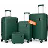 Avilia Set Valigie da Viaggio Rigide in ABS con Beauty Case - Set 3 Trolley 4 Ruote Doppie, Valigia Piccola Media Grande, Organizzazione Interna, Chiusura Rinforzata - Set 4 Pezzi (Verde)