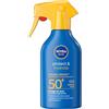 NIVEA SUN Protect & Hydrate Spray Solare SPF 50+ 250 ml, Crema solare 50 spray idratante 48h ad assorbimento rapido, Protezione solare 50+ resistente all'acqua con Vitamina C e Acido Ialuronico