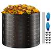 VEVOR Compostiere da Giardino 1000L ca. Contenitore per Compost da Esterni in HDPE Espandibile Diametro 106,68 cm Grande Capacità per la Raccolta delle Foglie Compostaggio Creazione di Terreno Fertile