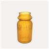 KeyHome Store Vaso Rigato Basso in Vetro Riciclato Giallo H.29 D.14,5cm