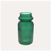 KeyHome Store Vaso Rigato Basso in Vetro Riciclato Verde H.29 D.14,5cm