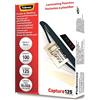Fellowes Pouches per plastificazione per documenti, formato 60 x 90mm, finitura lucida,confezione da 100 pezzi, 250 micron, 2x125 micron, Finitura di alta qualità,adatti per documenti piccolo formato