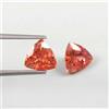 4.4 CT Naturale Ceylon Padparadscha Sapphire Loose Cubico Gemma Paio 8x8 MM