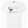 EMPORIO ARMANI T-Shirt Girocollo da Uomo con Logo audace, Bianco, L