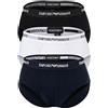 EMPORIO ARMANI Slip Uomo, Bianco/AR.Blue/Nero, XL