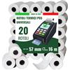 Confezione Da 20 Rotoli Di Carta Termica POS 57X16Mt - Rotoli POS Di Alta Qualit