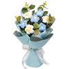 XLWLLNJ Bouquet All'uncinetto, Bouquet Intrecciato Già Realizzato, Bouquet di Fiori Artificiali per La Decorazione Della Festa Della Mamma, Regalo di San Vale, Blu