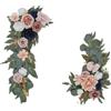 Gxdqxxd Composizione Floreale (2 Pezzi) per Arco Nuziale con Fiori Artificiali, Ideale per Ricevimento E Come Sfondo, Rosa Blu