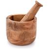Samhita Mortaio e pestello fatto a mano in legno di acacia, perfetto come macinino per erbe, aglio, spezie di noce e utensili da cucina
