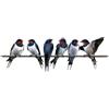 SZLIFE Decorazione da parete con uccelli in metallo su un ramo, moderna e creativa, collezione di sculture da parete con silhouette di uccelli per camera da