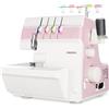MEDION Macchina per cucire SO90 (elettrica, 90 watt, luce LED, taglio a una passata, numerosi accessori, MD19169) rosa