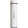 TEQY Thermos Bottiglia Termica Borraccia 500ml con Display LED Temperatura, Acciaio Inox, Bianco