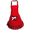 rockible Grembiule Da Cucina con Tasca, Divertente, con Fiocco, Design Vintage, con Volant, Da Cameriera, Da Donna, per Torte, Rosso