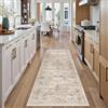 PureCozy Vintage Tappeto Cucina 60x180cm Antiscivolo Lavabile Passatoia Scendiletto Corridoio Camera da Letto Sala Ufficio Lungo Carpet Morbido Pelo Corto Rug,Beige & Marrone